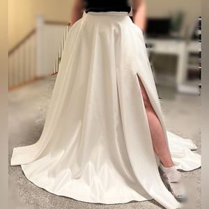 Long White Satin Skirt, Bridal Wedding Dress Separates - NWT